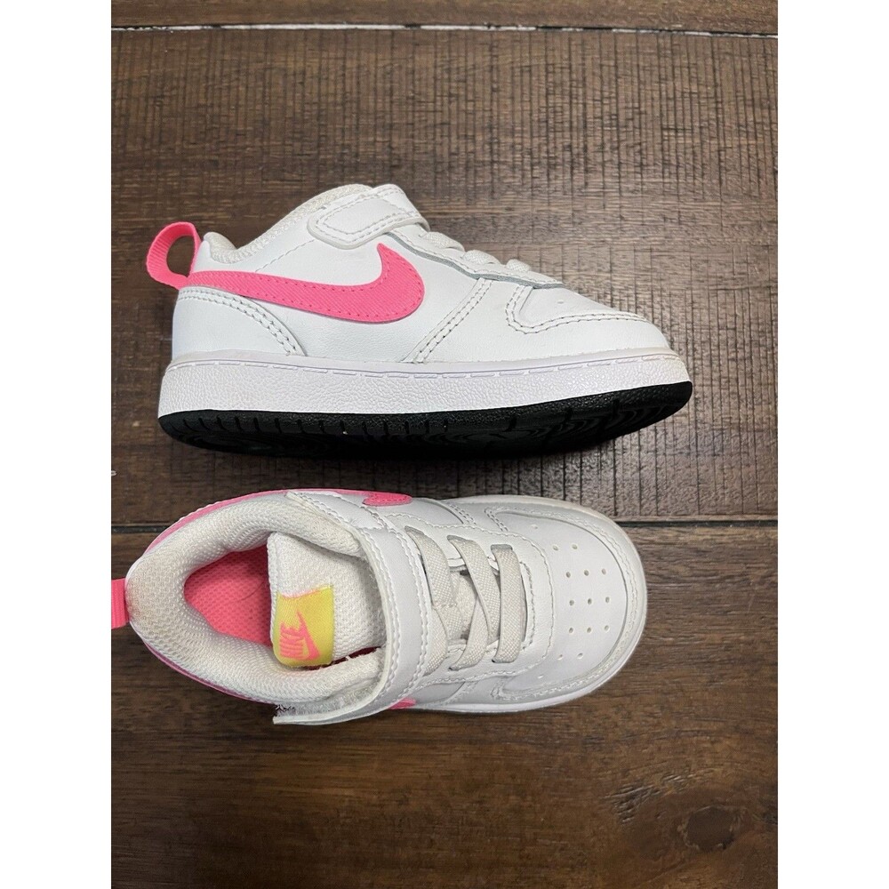 Nike Court Borough Low 2 Toddler Girls Shoes 6C White Pink Sunset Pulse